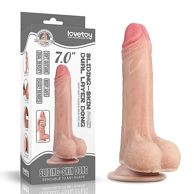 Sliding Skin Dual Layer Realistic Dong With Flexible Skin Flesh - Realistic Dildos