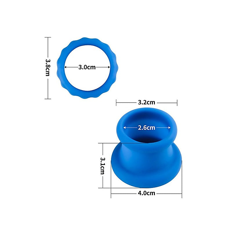 Lovetoy Pinnacle Pro Twin Flex Stretchy Cock and Balls Rings Blue - Ball and Cock Toys