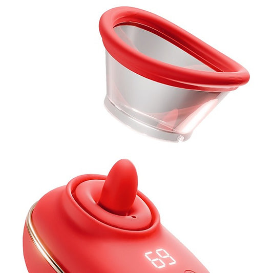Amovibe Vortex Sucking & Licking Clitoral Stimulator Red - Clit Ticklers and Pulsators