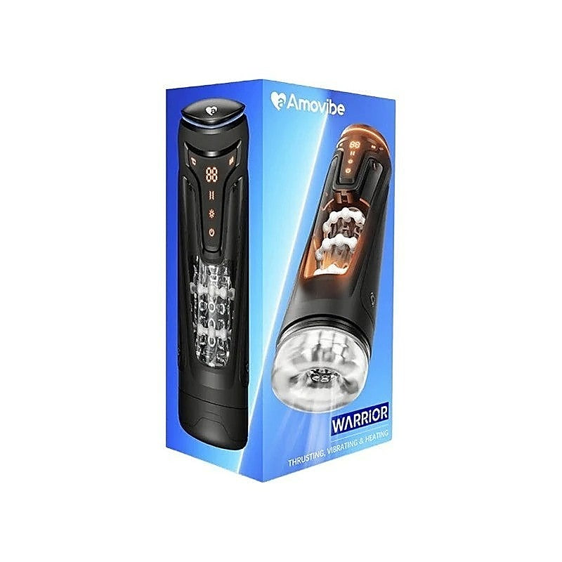 Warrior Rechargeable Thrusting Male Masturbator by Amovibe - Masturbators and Strokers