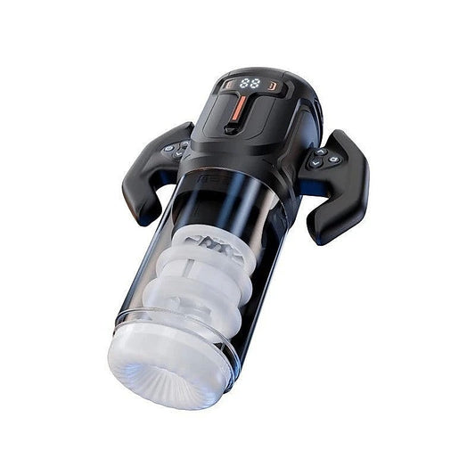 Amovibe Turbo Thrusting and Rotating Male Masturbator Black - Masturbators and Strokers