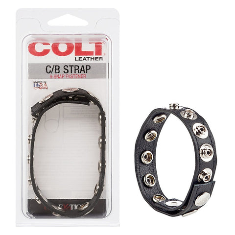 Colt Adjustable 8 Snap Fastener Leather Strap - Cock Rings