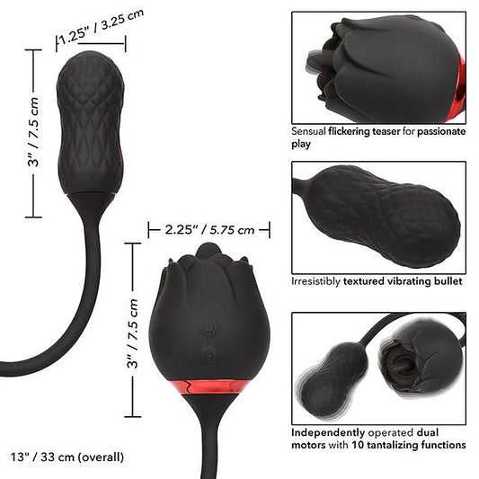 French Kiss Elite Siren 10 Function Clitoral Stimulator Black - Clit Ticklers and Pulsators
