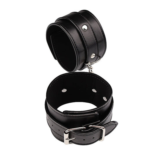 Behave Classic Adjustable Bondage Ankle Cuffs Black - Cuffs And Restraints