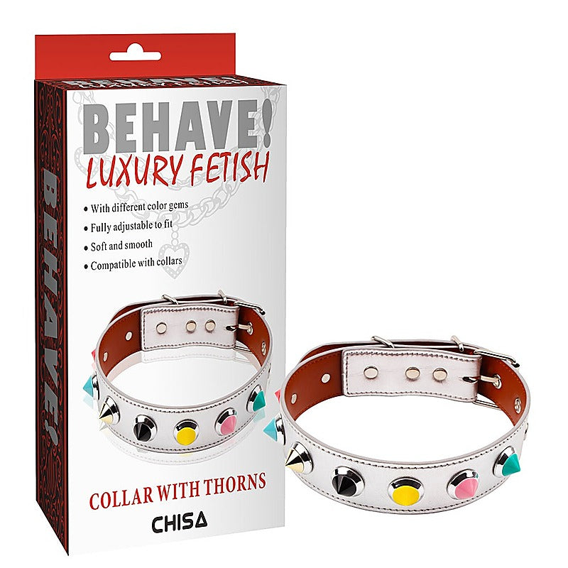 Behave Soft and Smooth Bondage Collar with Thorns by Chisa - Cuffs And Restraints