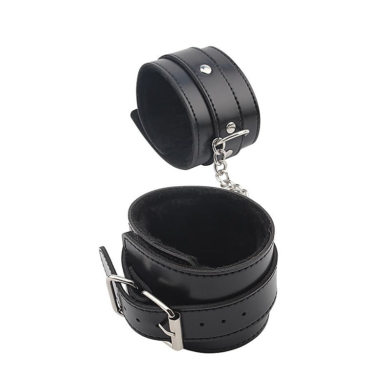 Behave Obey Me Leather Fetish Ankle Cuffs by Chisa - Cuffs And Restraints