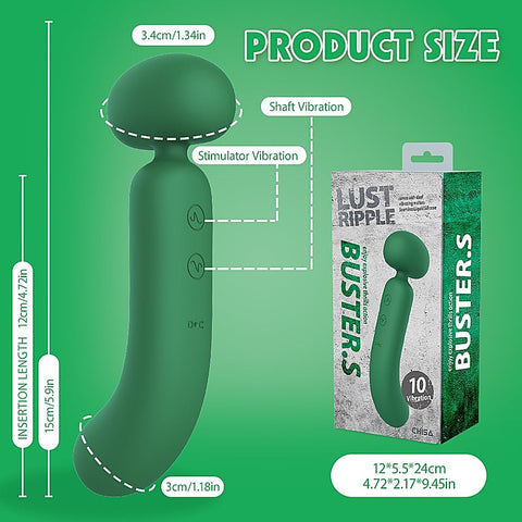 Lust Ripple Buster S 10 Function Vibrating Body Wand - Body Wands