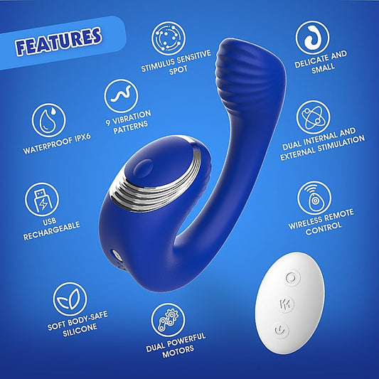 Lust Ripple Meteor Remote Control Clitoral Vibrator Blue - Clit Ticklers and Pulsators