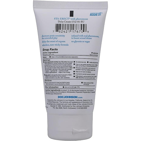 Sta Erect With Pheromone Sex Delay Cream by Doc Johnson - Delay and Excite Sprays