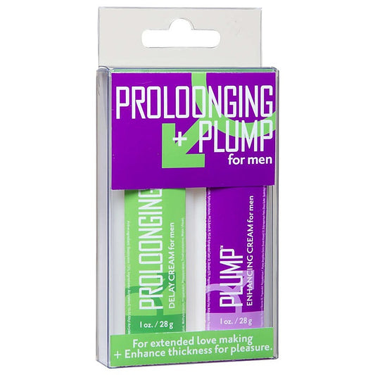 Doc Johnson Prolonging and Plump Cream for Men 2 Pack - Delay and Excite Sprays
