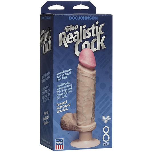 Doc Johnson The Realistic Cock Vibrating Dildo 8 Inch - Vibrating Dildos