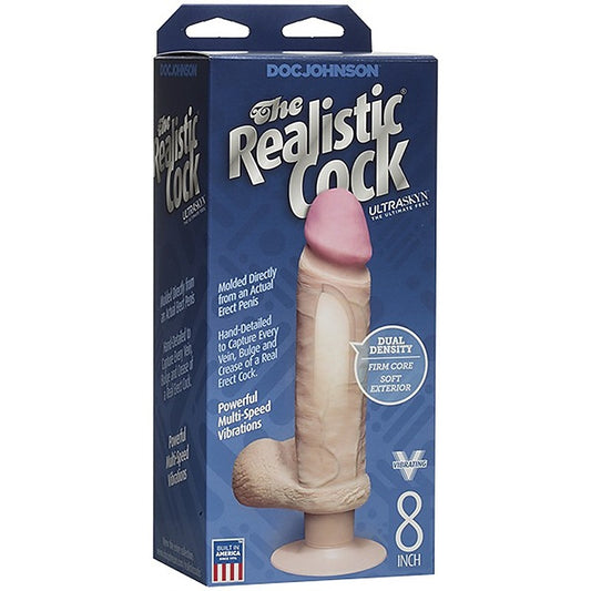 Doc Johnson ULTRASKYN Multi Function Vibrating Dong 8 Inch - Vibrating Dildos