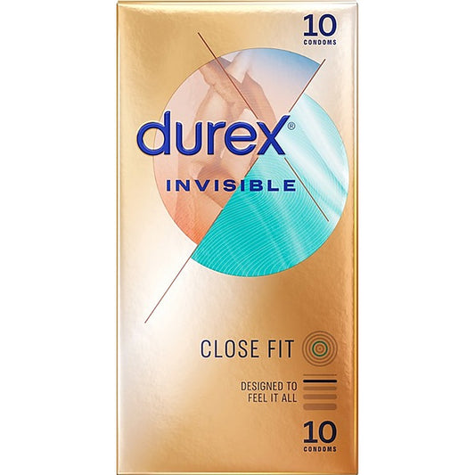 Durex Invisible Close Fit Thin Condoms 10 Piece - Condoms