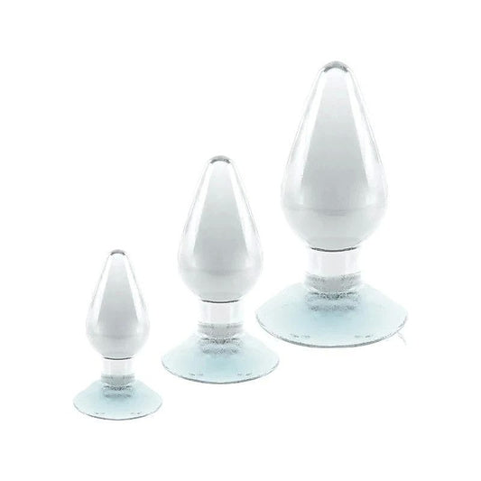 Black Axinite 3-in-1 Anal Plug Kit with Suction Cup Base - Butt Plugs