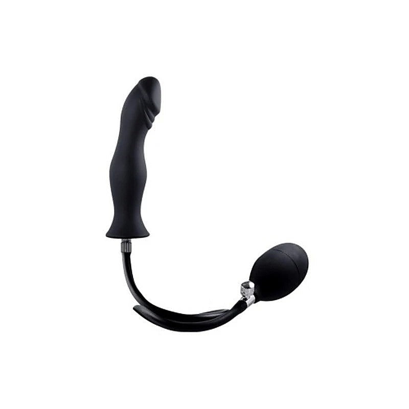 Strafe Inflatable Ribbed Silicone Anal Plug - Butt Plugs