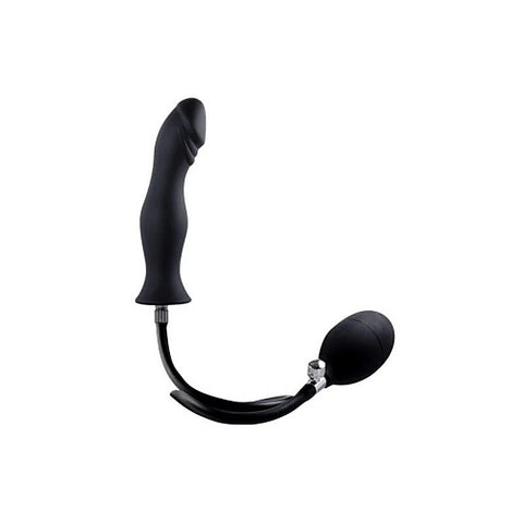 Strafe Inflatable Ribbed Silicone Anal Plug - Butt Plugs