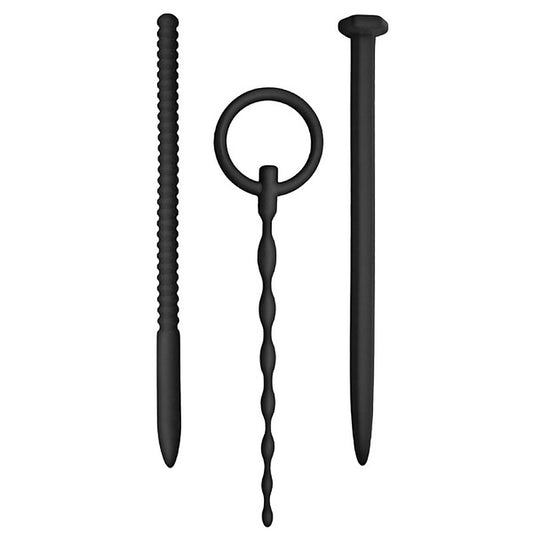 Knot Knot Nail Silicone Urethral Sounding Kit Black - Urethral Sounds