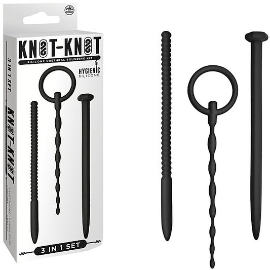 Knot Knot Nail Silicone Urethral Sounding Kit Black - Urethral Sounds