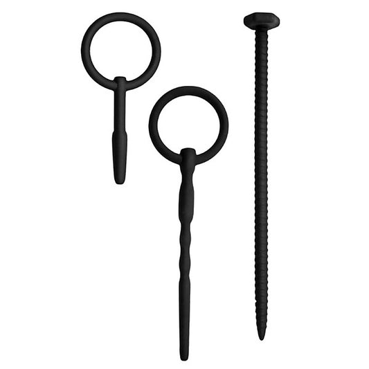 Knot Knot Screw Silicone Urethral Sounding Kit Black - Urethral Sounds