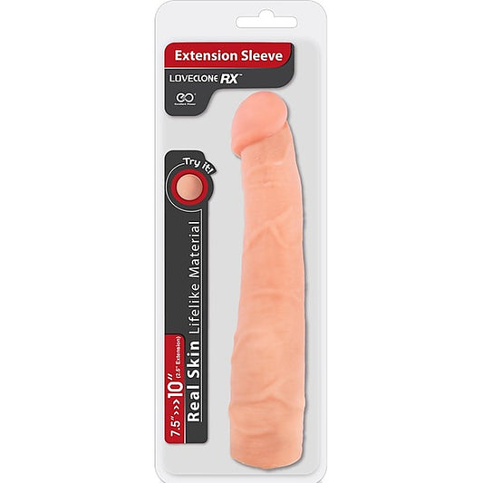 Loveclone RX Penis Extension Sleeve 10 Inch Flesh - Penis Sleeves and Extenders
