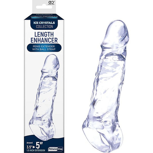 Ice Crystals Collection Penis Length Enhancer 5 Inch Clear - Penis Sleeves and Extenders