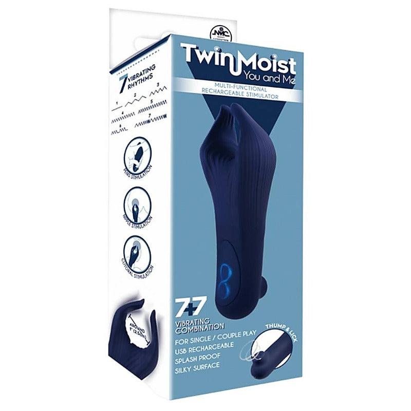 Twin Moist Multi Functional Rechargeable Stimulator - Clit Ticklers and Pulsators