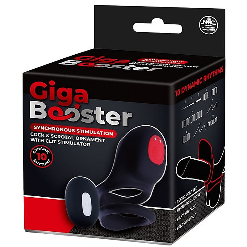 Giga Booster Cock & Scrotal Cock Ring With Clit Stimulator - Vibrating Cock Rings