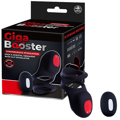 Giga Booster Cock & Scrotal Cock Ring With Clit Stimulator - Vibrating Cock Rings