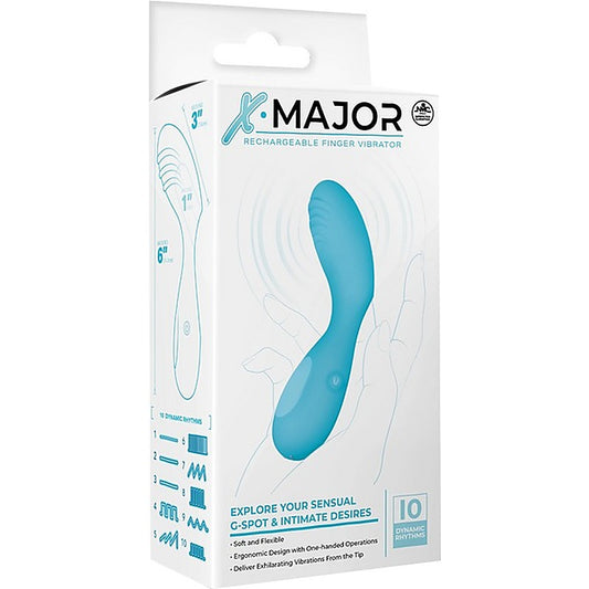 X. Major 10 Function Rechargeable Finger Vibrator - Finger and Tongue Vibrators