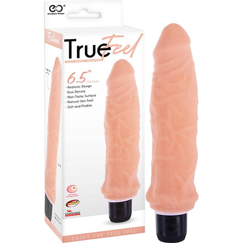 True Feel Ribbed Dual Density Realistic Vibrating Cock - Vibrating Dildos