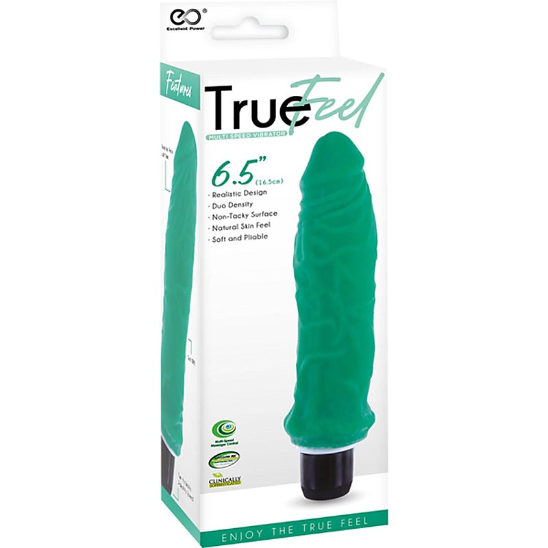 True Feel Ribbed Dual Density Realistic Vibrating Cock - Vibrating Dildos