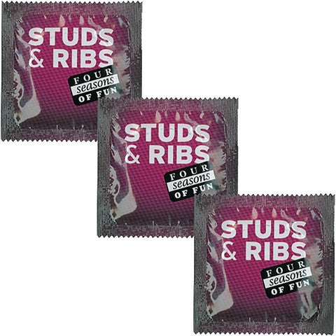Naked Ribbed Textured Lubricated Condoms by Four Seasons - Condoms