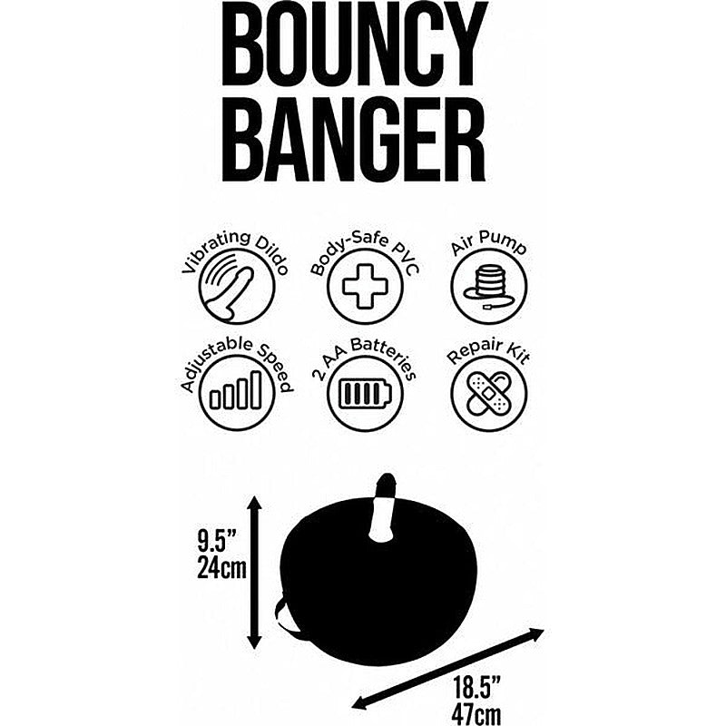 Bouncy Banger Inflatable Vibrating Dildo by Hott Products - Inflatable Dildos and Vibrators