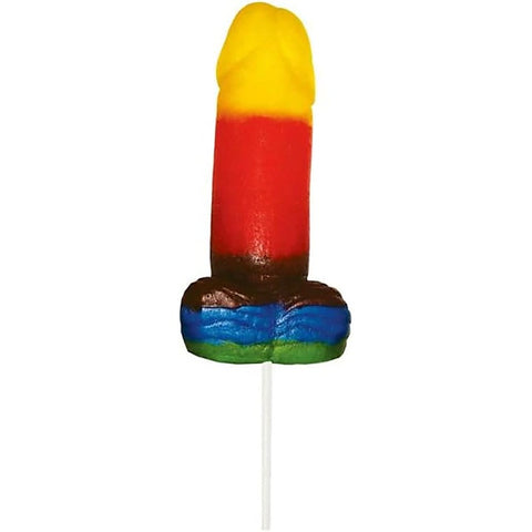 Rainbow Sweet and Sour Jumbow Rainbow Edible Gummy Cock Pop - Party Gifts and Novelties