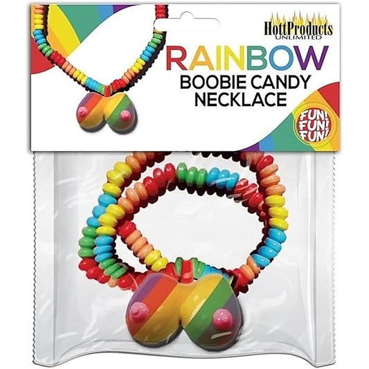 Rainbow Edible Boobie Candy Necklace by Hott Products - Party Gifts and Novelties