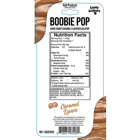 Lusty Lickers Boobie Shaped Edible Pop Candy - Party Gifts and Novelties