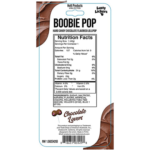 Lusty Lickers Boobie Shaped Edible Pop Candy - Party Gifts and Novelties