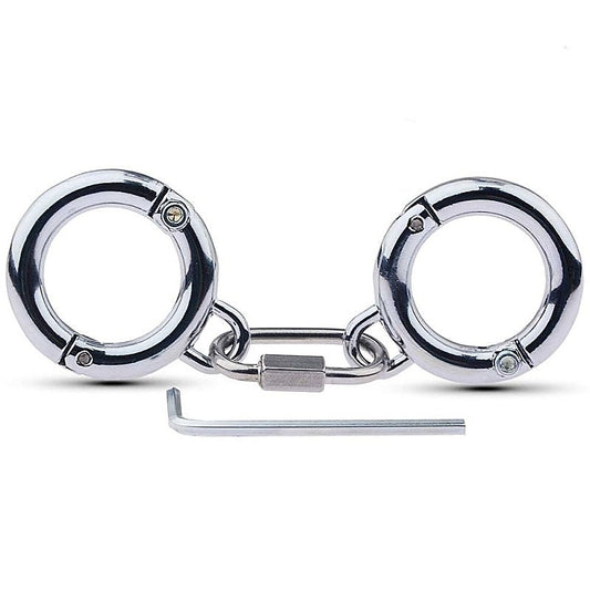 BDStyle Class Stainless Steel BDSM Play Thumb Cuffs - Steel Sex Toys