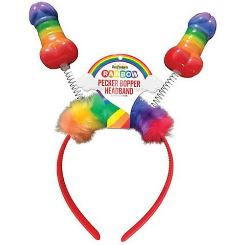 Rainbow Pecker Shape Bopper Headband by Hott Products - Party Gifts and Novelties
