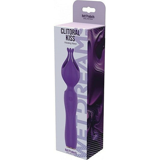 Hott Products Clitoral Kiss Vibrating Body Wand Massager Purple - Body Wands