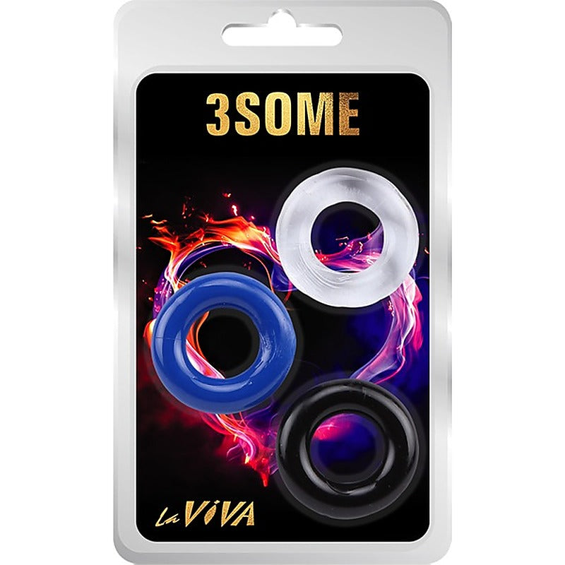 3Some Stretchy Cock Rings Set by La Viva - Stretchy Cock Rings