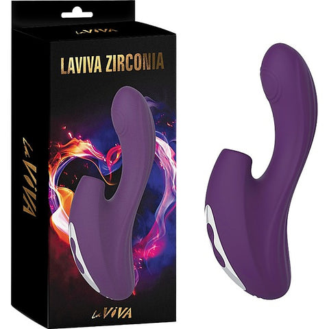 La Viva Zirconia Sucking & Knocking Rabbit Vibrator Purple - Rabbit Vibrators
