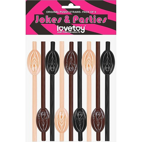 Professional 9 Pack Pussy Straws by Lovetoy - Party Gifts and Novelties