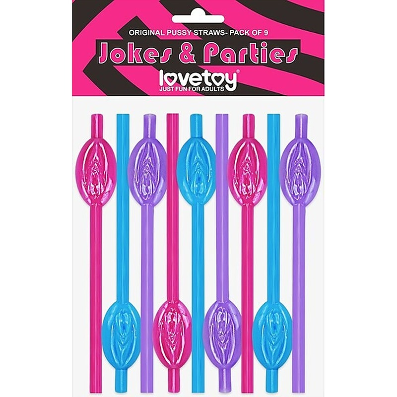 Professional 9 Pack Pussy Straws by Lovetoy - Party Gifts and Novelties
