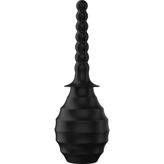 Mr Play Anal Douche BLKM7 With Flexible Nozzle Black - Enemas and Douches