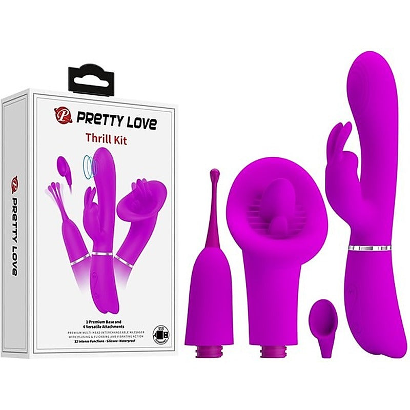 Pretty Love Velvety Silicone & Vibrating Thrill Kit Purple - Sex Kits