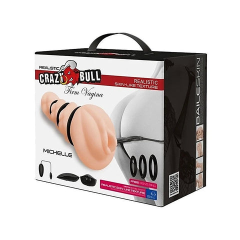 Crazy Bull Michelle Firm Vagina Vibrating Realistic Stroker - Masturbators and Strokers
