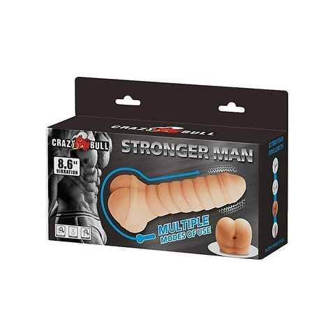 Crazy Bull Stronger Man 8.6 Inches Vibrating Masturbator - Masturbators and Strokers