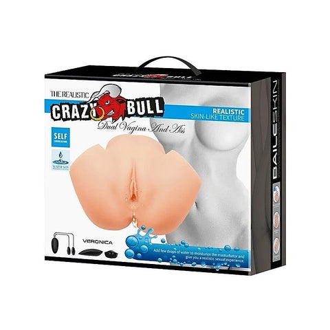 Crazy Bull Veronica Dual Vagina & Ass Vibrating Masturbator - Realistic Butts And Vaginas