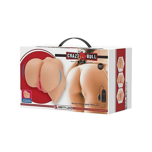 Crazy Bull Emilia Realistic Feel Vibrating Male Masturbator Flesh - Realistic Butts And Vaginas